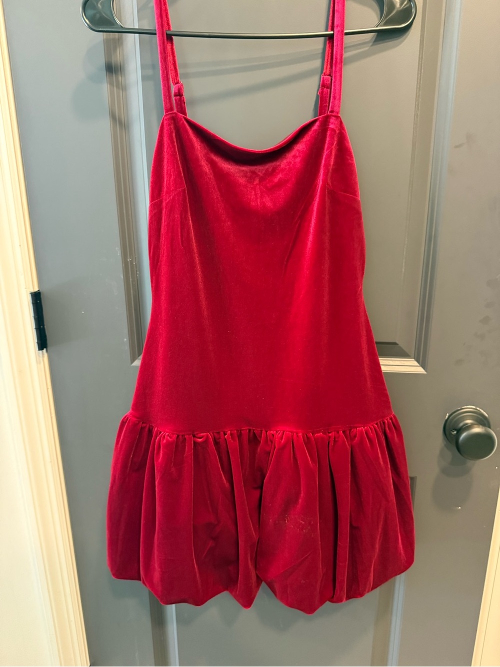 Steve Madden Girls Red Velvet Spaghetti Strap Party Dress